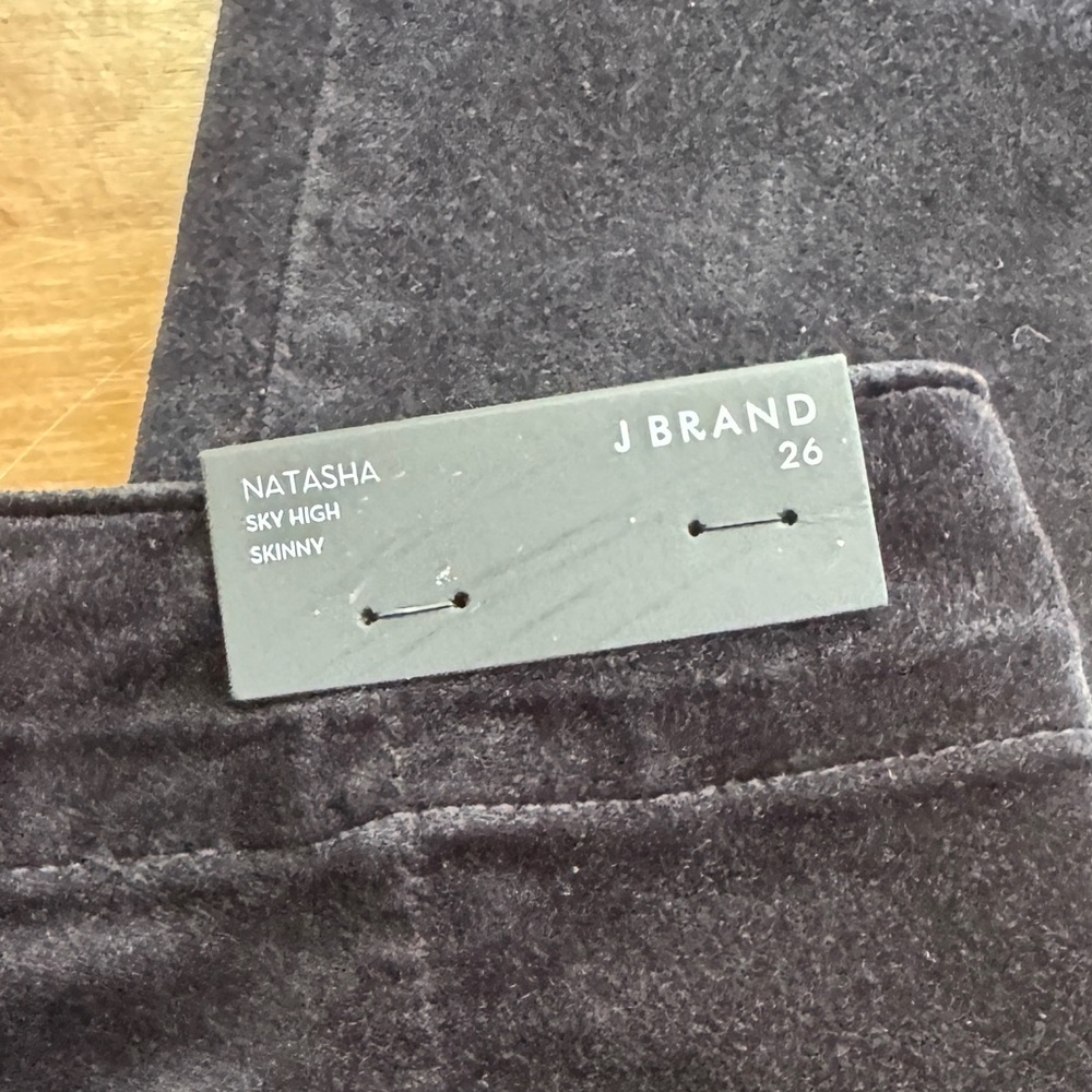 J. Brand Natasha sky high skinny black velvet jeans size 26 NWT, button fly - Picture 12 of 16